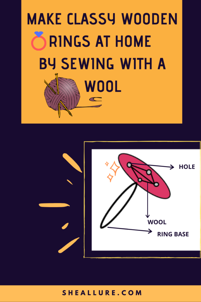How to make wooden rings at home by sewing with a wool