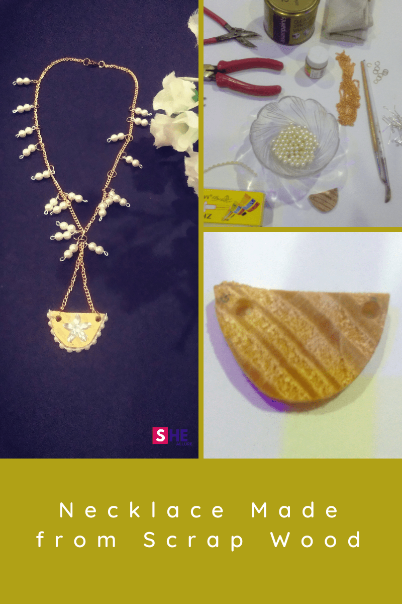 Homemade wooden necklace for diwali