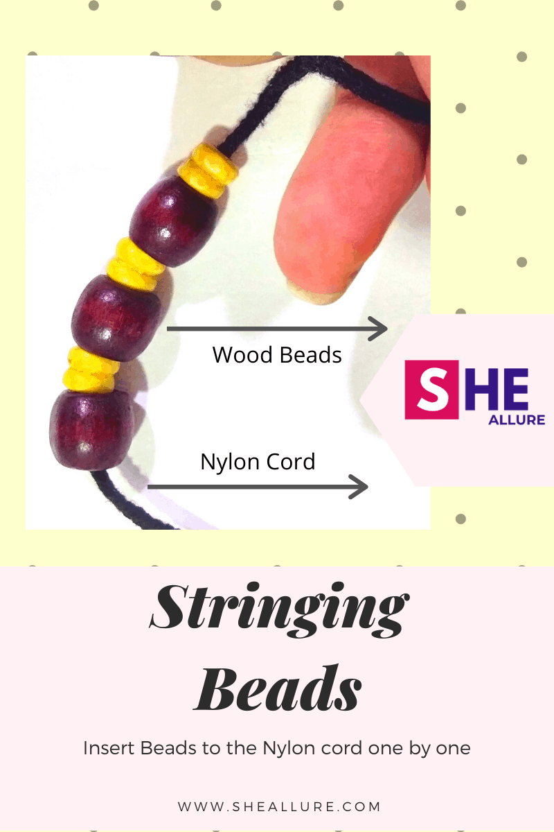 Stringing Beads for Mens Wooden Jewellery