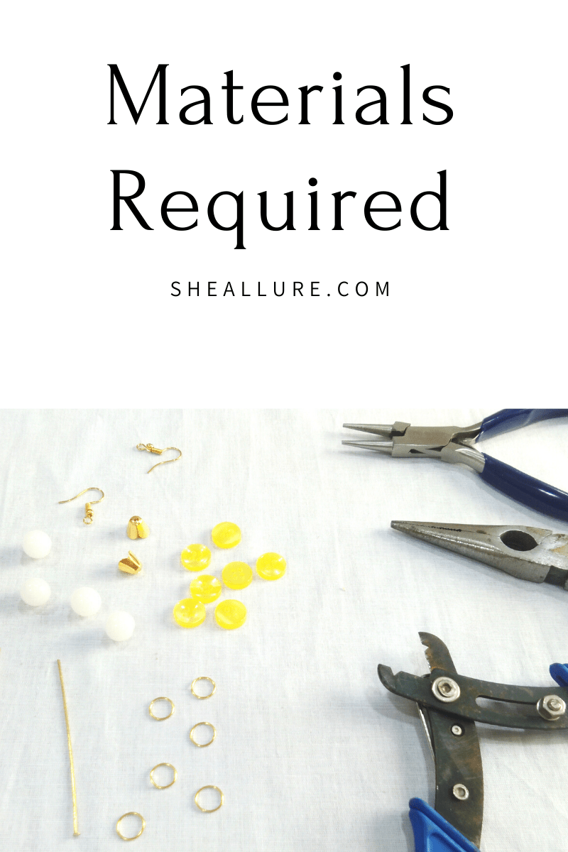 Materials to make button earrings